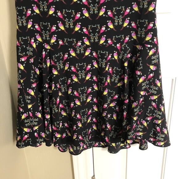 CeCe Bird Print Bitsy Loose Flare Dress EUC 12‎ - Picture 3 of 9